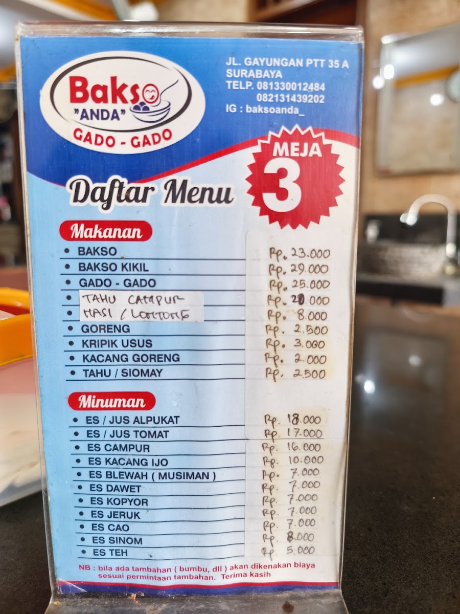 Bakso Anda Menu - Image 2